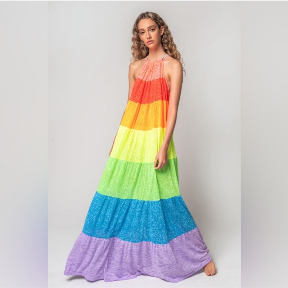 Pitusa Colorblock Maxi Halter Dress Standard Size (M/L/XL) (US sizes 6-14) - Picture 2 of 10